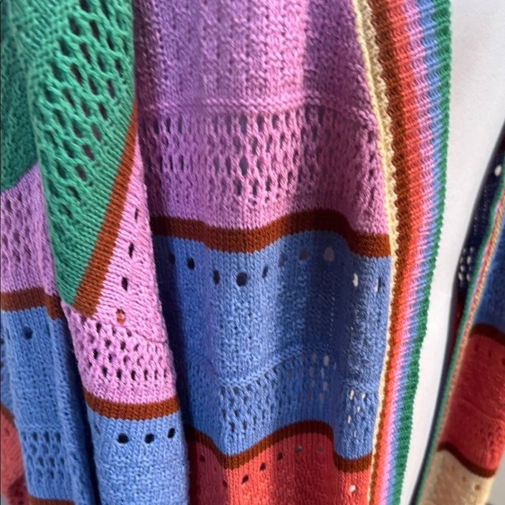 Sage + Fig Women's Medium Colorful Striped Open Front Cardigan Sweater NWT - Picture 3 of 10